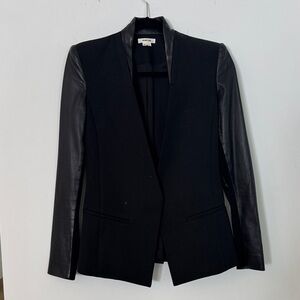 Helmut Lang Black Blazer with Leather Accents